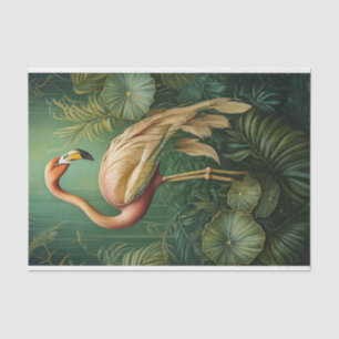 Papier Mousseline Flamingo Rose Feuillu, Botanique Apaisée