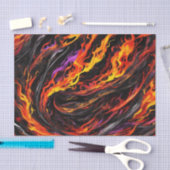 Papier Mousseline flamme Abstraite vive (Artisanat)