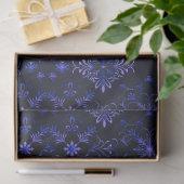 Papier Mousseline Flamme de neige noire et bleue (Cadeau)