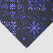 Papier Mousseline Flamme de neige noire et bleue (Détail)