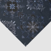Papier Mousseline Flamme de neige noire et bleue (Détail)