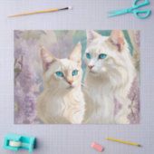 Papier Mousseline flamme et Lilac Lynx Point Siamese Portrait Art (Artisanat)
