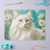 Papier Mousseline flamme Lynx Point Siamese Portrait Art (Artisanat)