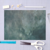 Papier Mousseline Flamme métallique vert de mer texturée en détresse (Artisanat)