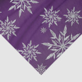 Papier Mousseline Flammes de neige argentées sur violet (Détail)
