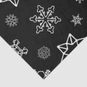 Papier Mousseline Flammes de neige blanches à Noël noir (Détail)