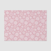 Papier Mousseline Flammes de neige blanches à Noël rose (Recto)