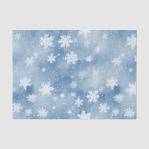 Papier Mousseline Flammes de neige de Noël Ciel bleu clair