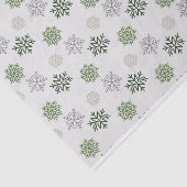 Papier Mousseline Flammes de neige de Noël Gold vert (Détail)