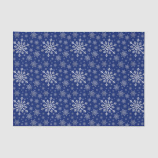 Papier Mousseline Flammes de neige gris argent mignonne sur bleu