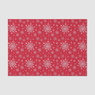 Papier Mousseline Flammes de neige gris argent mignonne sur rouge