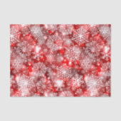 Papier Mousseline Flammes de neige sur rouge (Recto)