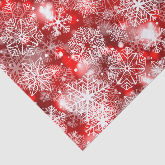 Papier Mousseline Flammes de neige sur rouge (Détail)