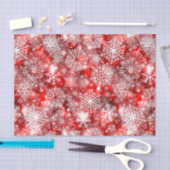 Papier Mousseline Flammes de neige sur rouge (Artisanat)