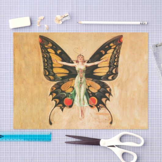 Papier Mousseline Flapper Butterfly Flying Woman Illustration (Artisanat)