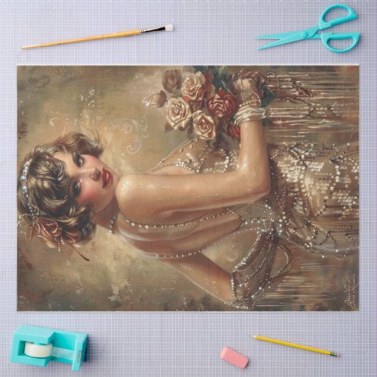 Papier Mousseline Flapper fille or (Artisanat)