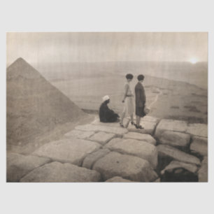 Papier Mousseline Flapper Girls Sunrise Khufu Pyramid, Égypte 1920