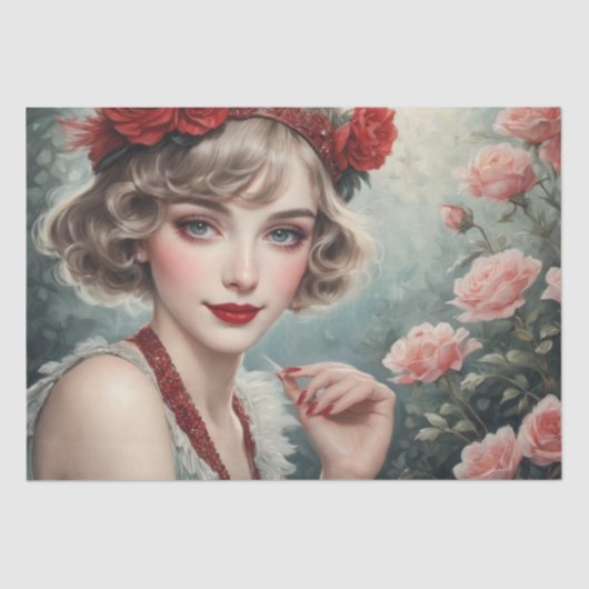 Papier Mousseline Flapper Jazz Queen - Découpage - (Recto)