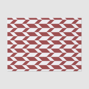 Papier Mousseline Flèche Chevron Gras Deux Tons Blancs Rouge