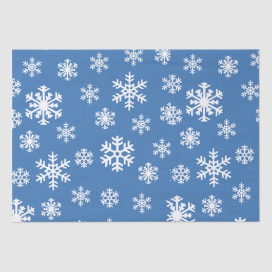 Papier Mousseline Flèche de neige bleue et blanche de Noël (Recto)