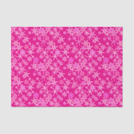 Papier Mousseline Flèche De Neige Géométrique Moderne, Rose Fuchsia (Recto)