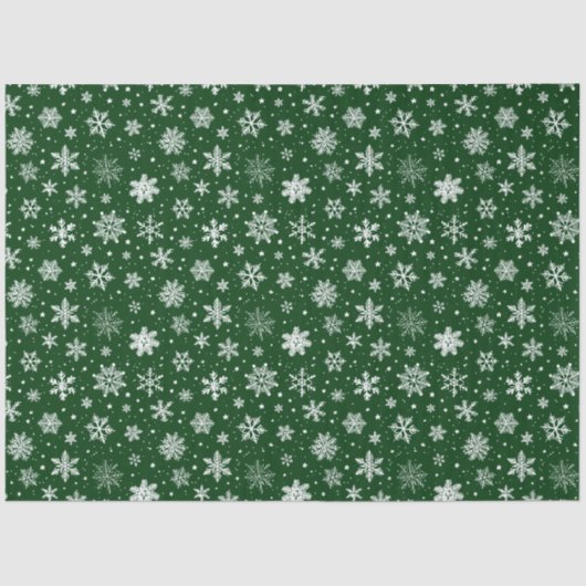 Papier Mousseline Flèche de neige verte et blanche (Recto)