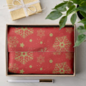 Papier Mousseline Flèche dorée sur rouge (Cadeau)