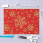 Papier Mousseline Flèche dorée sur rouge (Artisanat)