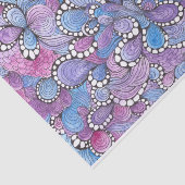 Papier Mousseline Flèches Abstraites Hypnotiques À Main Violet Bio (Détail)