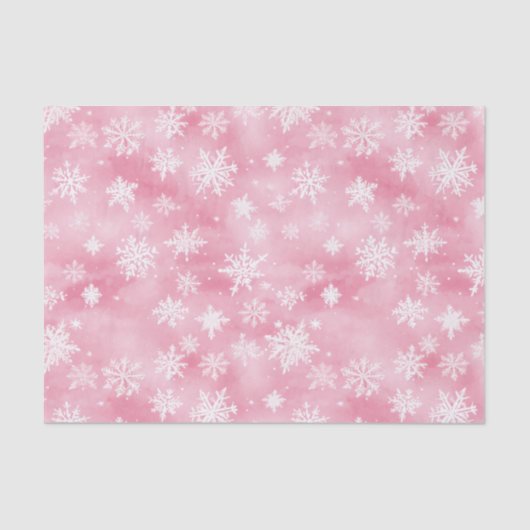 Papier Mousseline Flèches blanches de Noël Aquarelle rose (Recto)