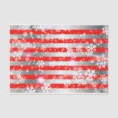Papier Mousseline Flèches blanches de Noël sur les rayures rouges et (Recto)