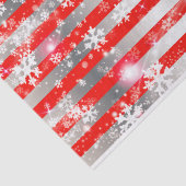 Papier Mousseline Flèches blanches de Noël sur les rayures rouges et (Détail)