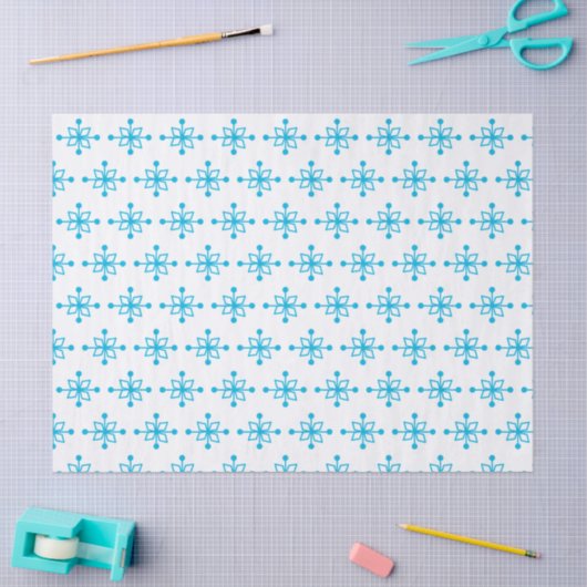 Papier Mousseline Flèches bleues (Artisanat)
