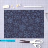 Papier Mousseline Flèches bleues sur bleu (Artisanat)