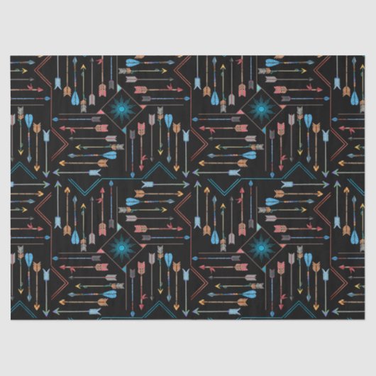 Papier Mousseline Flèches Boho et Sun V11 ID748 (Recto)