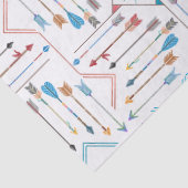 Papier Mousseline Flèches Boho et Sun V11 White ID748 (Détail)