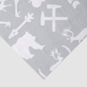 Papier Mousseline Flèches Cerfs Ours et Nuages Motif (Détail)