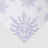 Papier Mousseline Flèches de neige bleues d'hiver sur blanc (Détail)