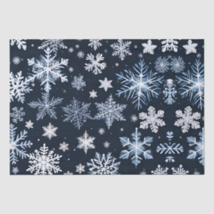 Papier Mousseline Flèches de neige Design hiver Bleu froid mou