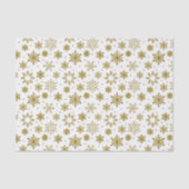 Papier Mousseline Flèches de neige en or Noël blanc (Recto)