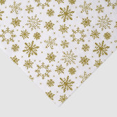 Papier Mousseline Flèches de neige en or Noël blanc (Détail)