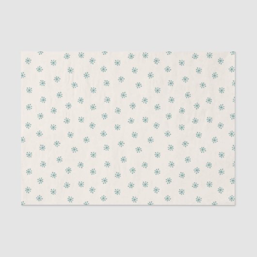 Papier Mousseline Flèches de neige sauge vert et crème (Recto)