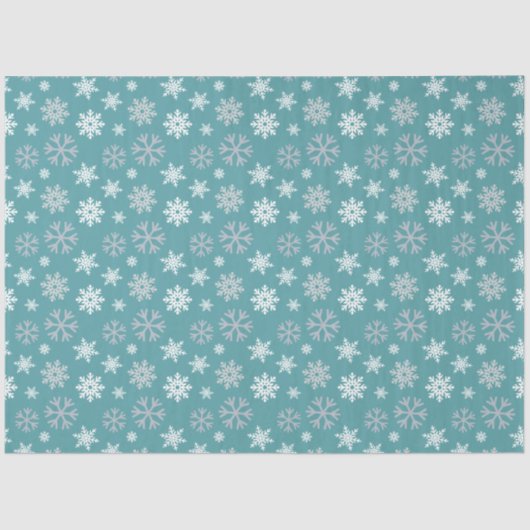Papier Mousseline Flèches de neige Turquoise Motif bleu (Recto)