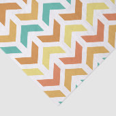 Papier Mousseline Flèches rétro Chevron Orange Or Turquoise (Détail)