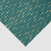 Papier Mousseline Flèches sarcelle et or (Détail)