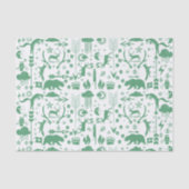 Papier Mousseline Flèches vertes Cerfs Ours et nuages Motif (Recto)