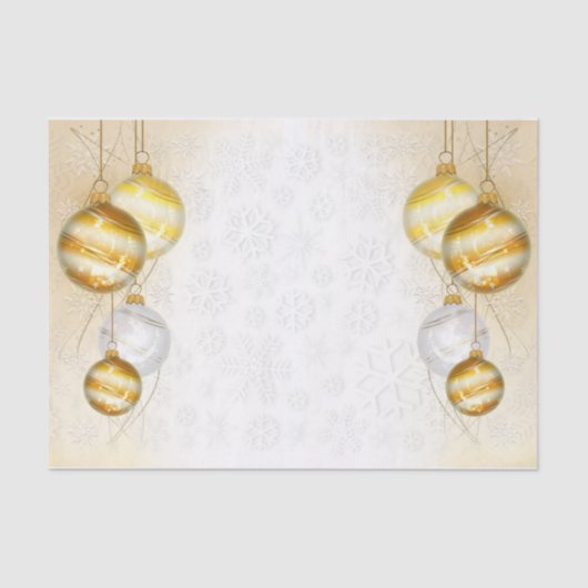 Papier Mousseline Fléchettes De Neige Et Boules De Noël (Recto)