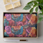 Papier Mousseline Fleur à fleurs Rose coloré Motif (Cadeau)