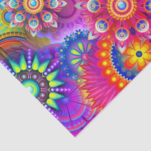 Papier Mousseline Fleur abstraite Boho (Détail)