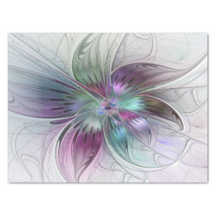 Papier Mousseline Fleur Abstraite colorée Art moderne floral fractal